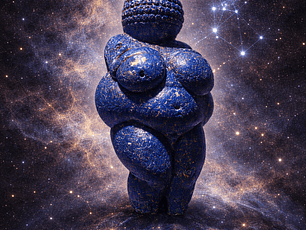 Cosmic Great Mother Canvas - Lapis-Like Goddess Matte Stretched Wall Art