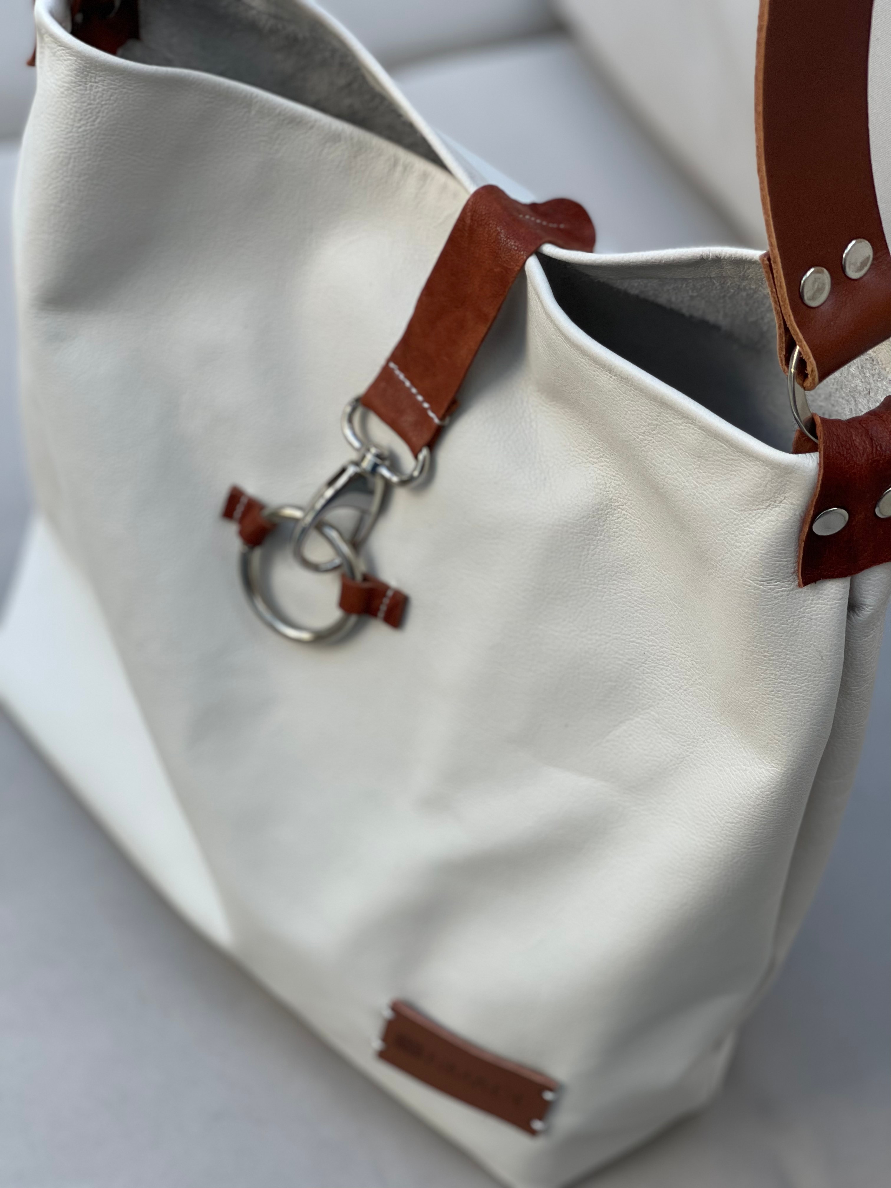 Shoulder Bag Júlia White Leather