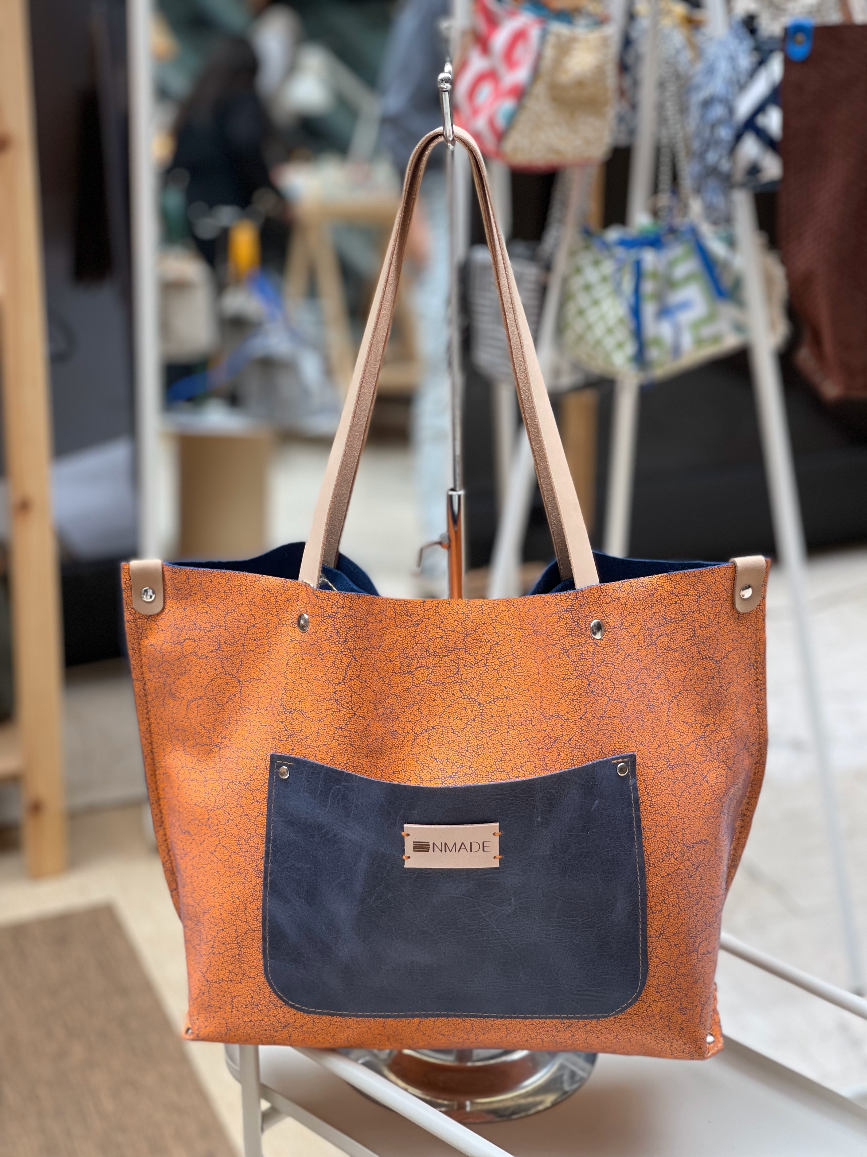 Leather Collection - the tote (orange)