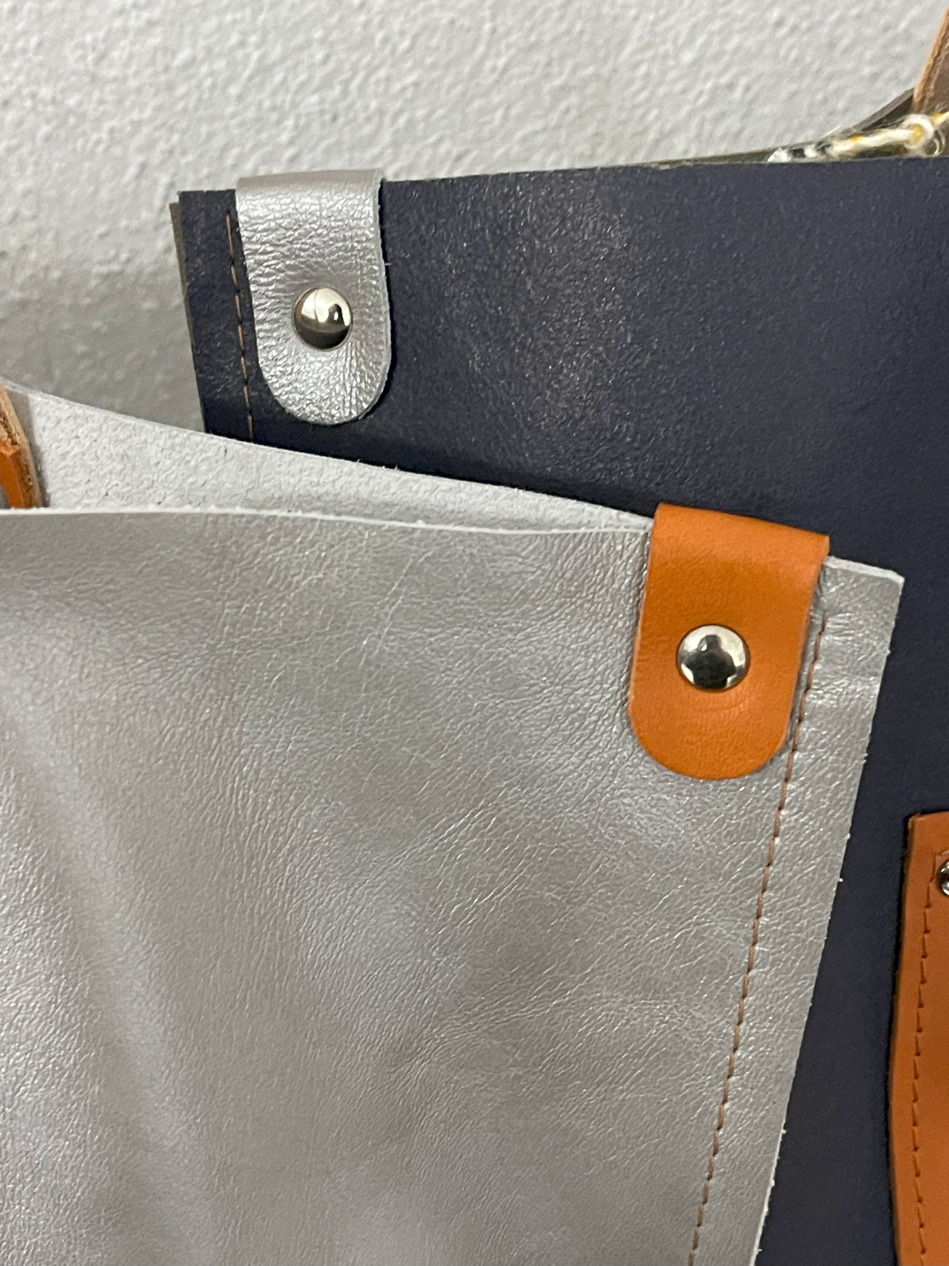 Leather Collection - the tote (silver)