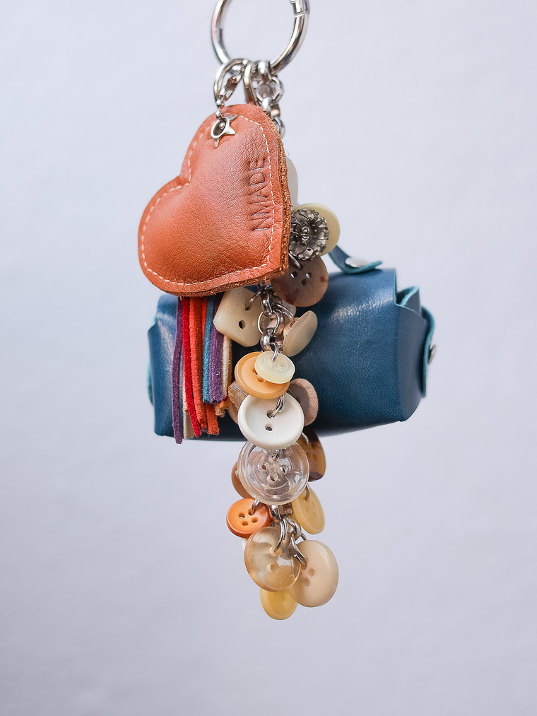 Bag Charm Brown Heart 3