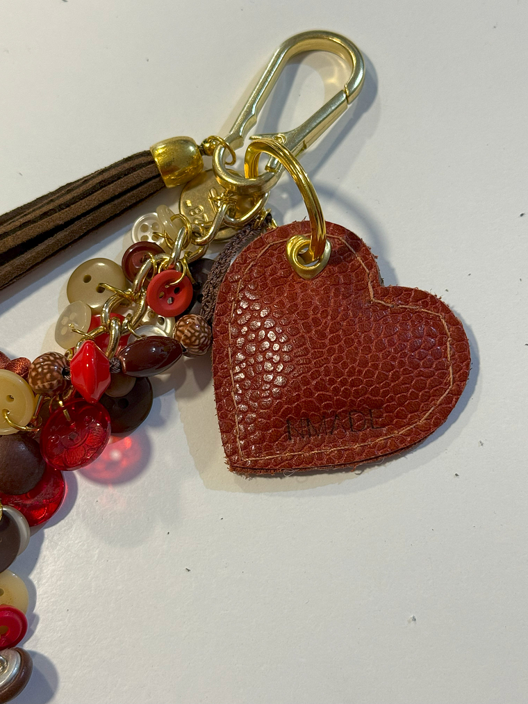 Bag Charm Terracota Heart 2