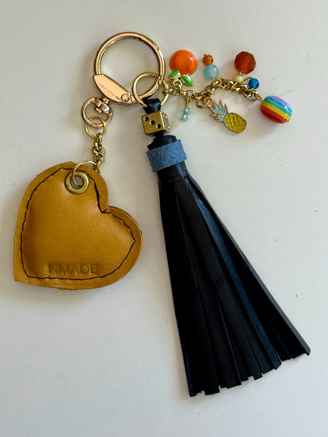 Bag Charm Yellow Heart & Pineapple 1