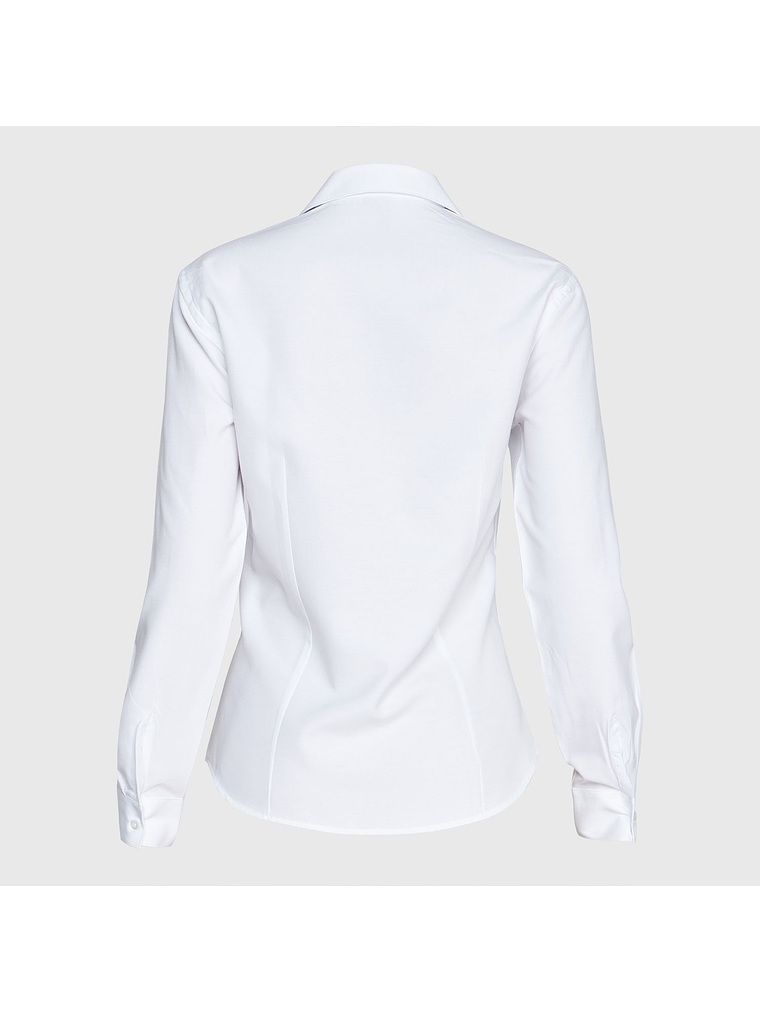 Blusa Oxford Mujer Cuello en V Manga Larga 2