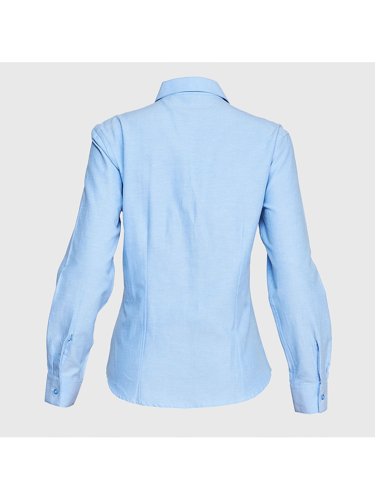 Blusa Oxford Mujer Cuello en V Manga Larga 5