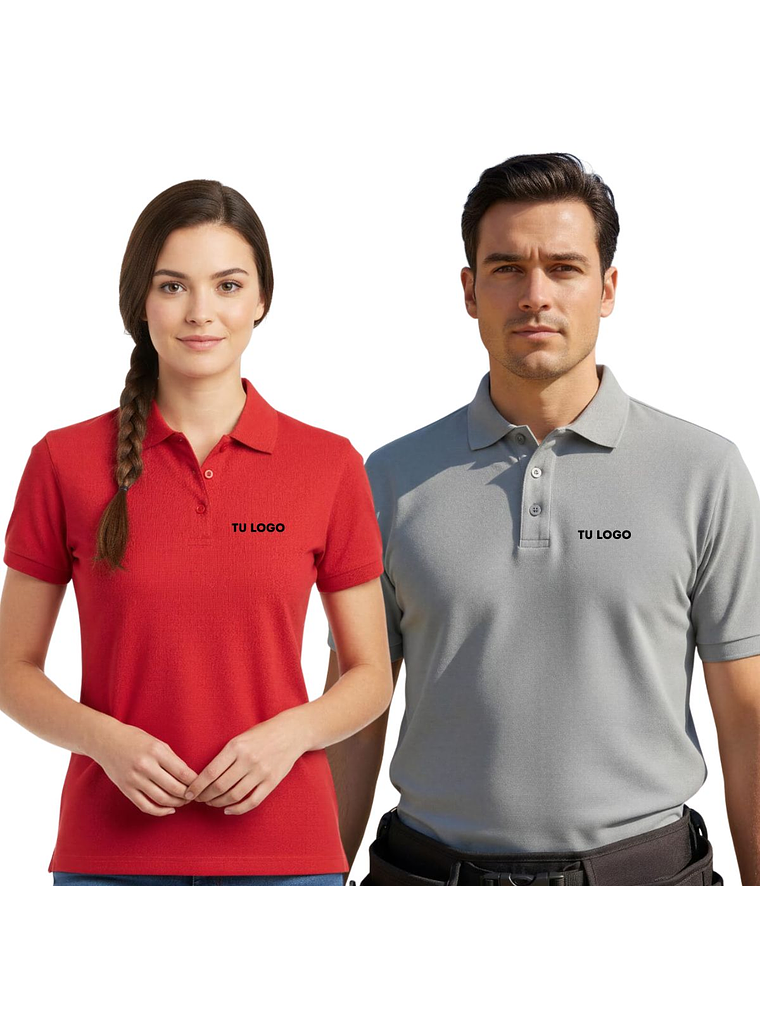 PACK 12 POLERAS PIQUÉ  MANGA CORTA CORPORATIVAS CON LOGO 1