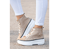 zapatilla beige alta