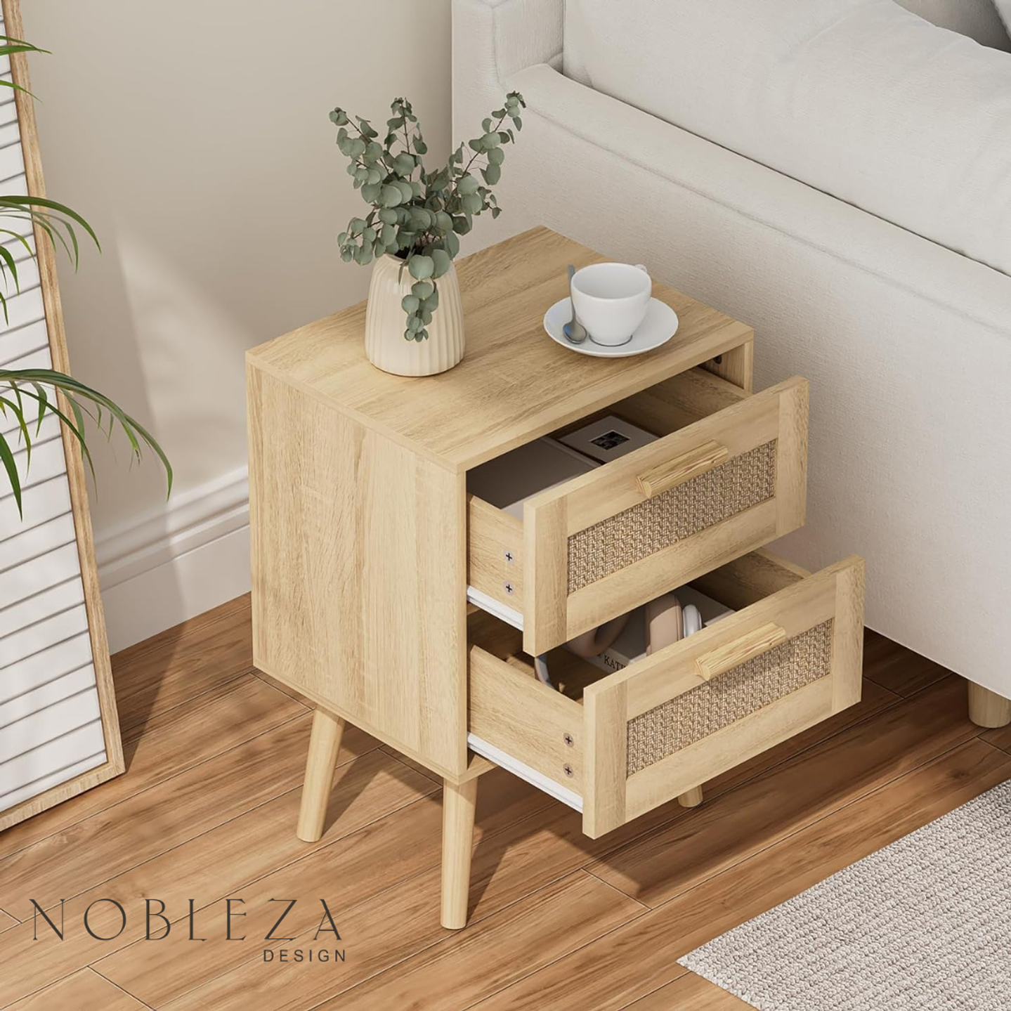 Velador Eames Mesh Doble - Madera Clara 3