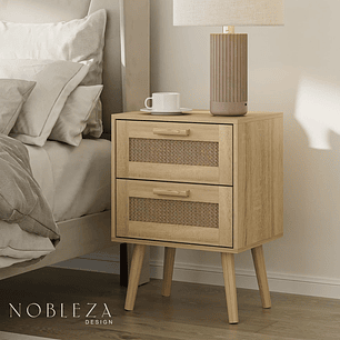 Velador Eames Mesh Doble - Madera Clara