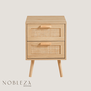 Velador Eames Mesh Doble - Madera Clara