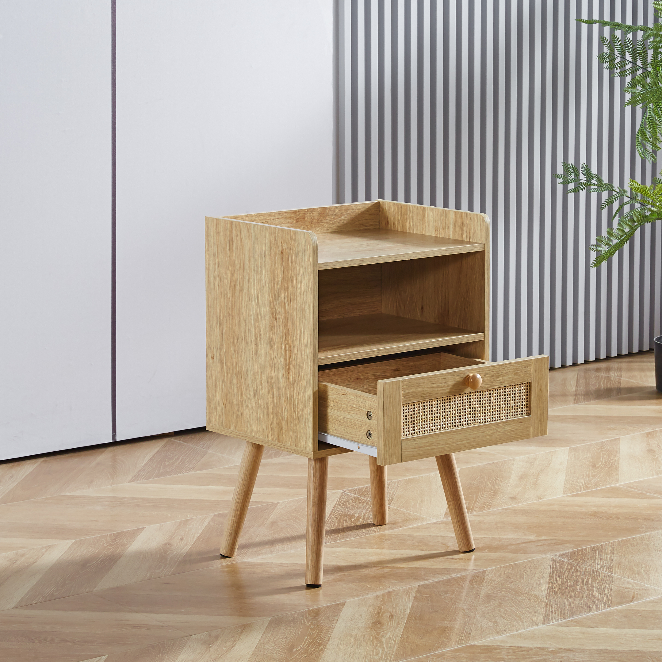 Velador Mesh Rattan con Cajon y Espacio 2