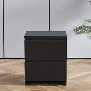 Velador Cajon Doble Minimal Negro