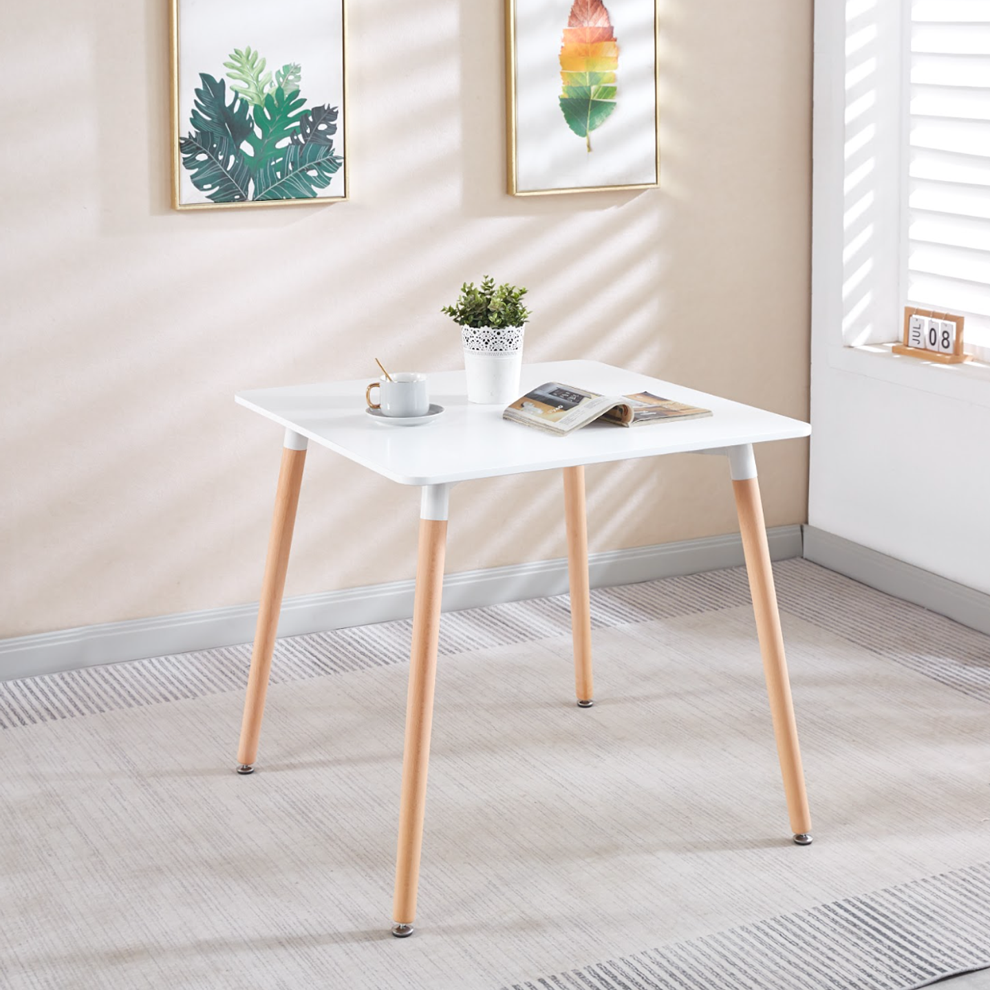 Mesa Cuadrada de Comedor Eames Blanca 80x80cm  1