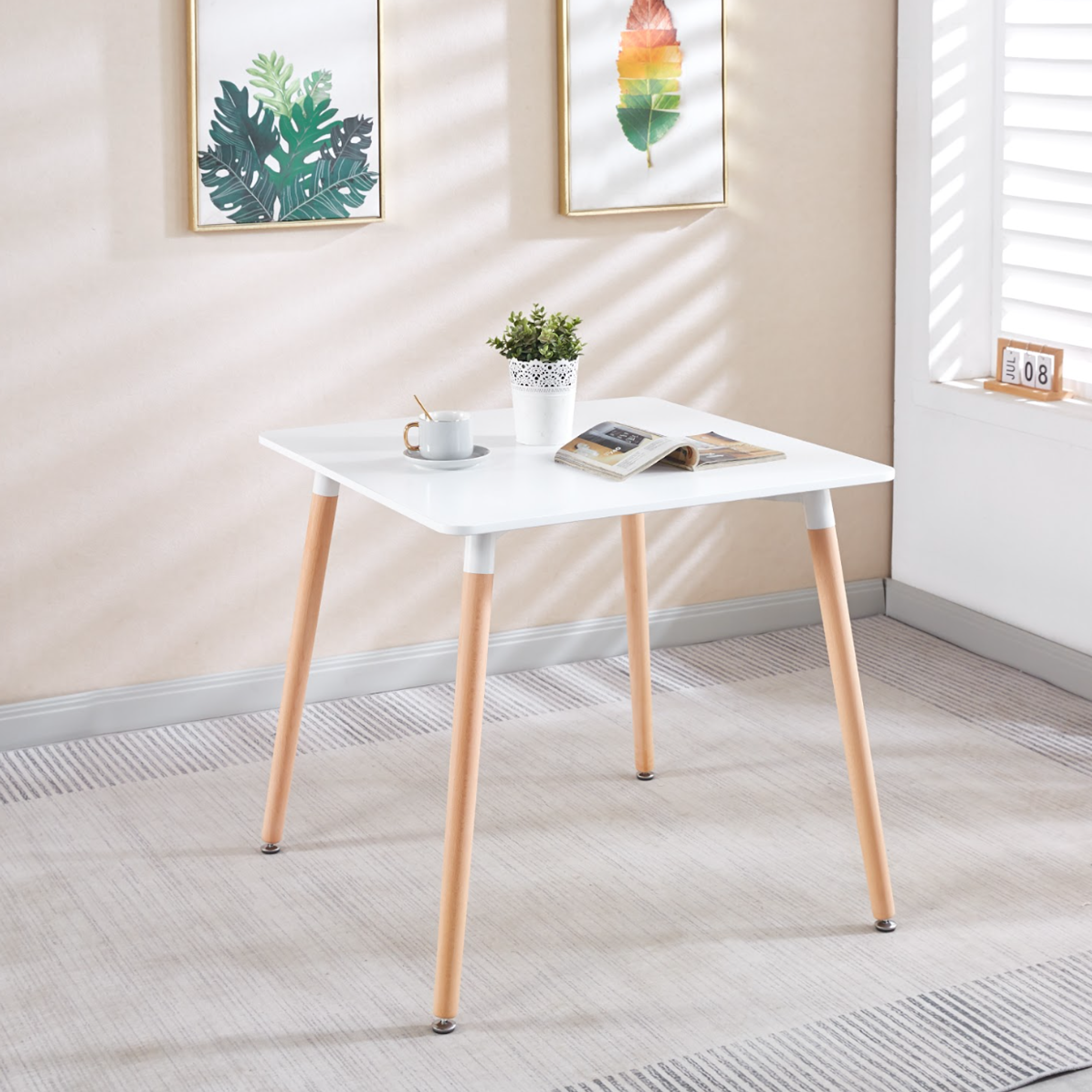 Mesa Cuadrada de Comedor Eames Blanca 80x80cm  1