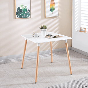 Mesa Cuadrada de Comedor Eames Blanca 80x80cm 