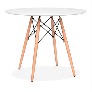 Mesa de Comedor Eames 80cm redonda Blanca