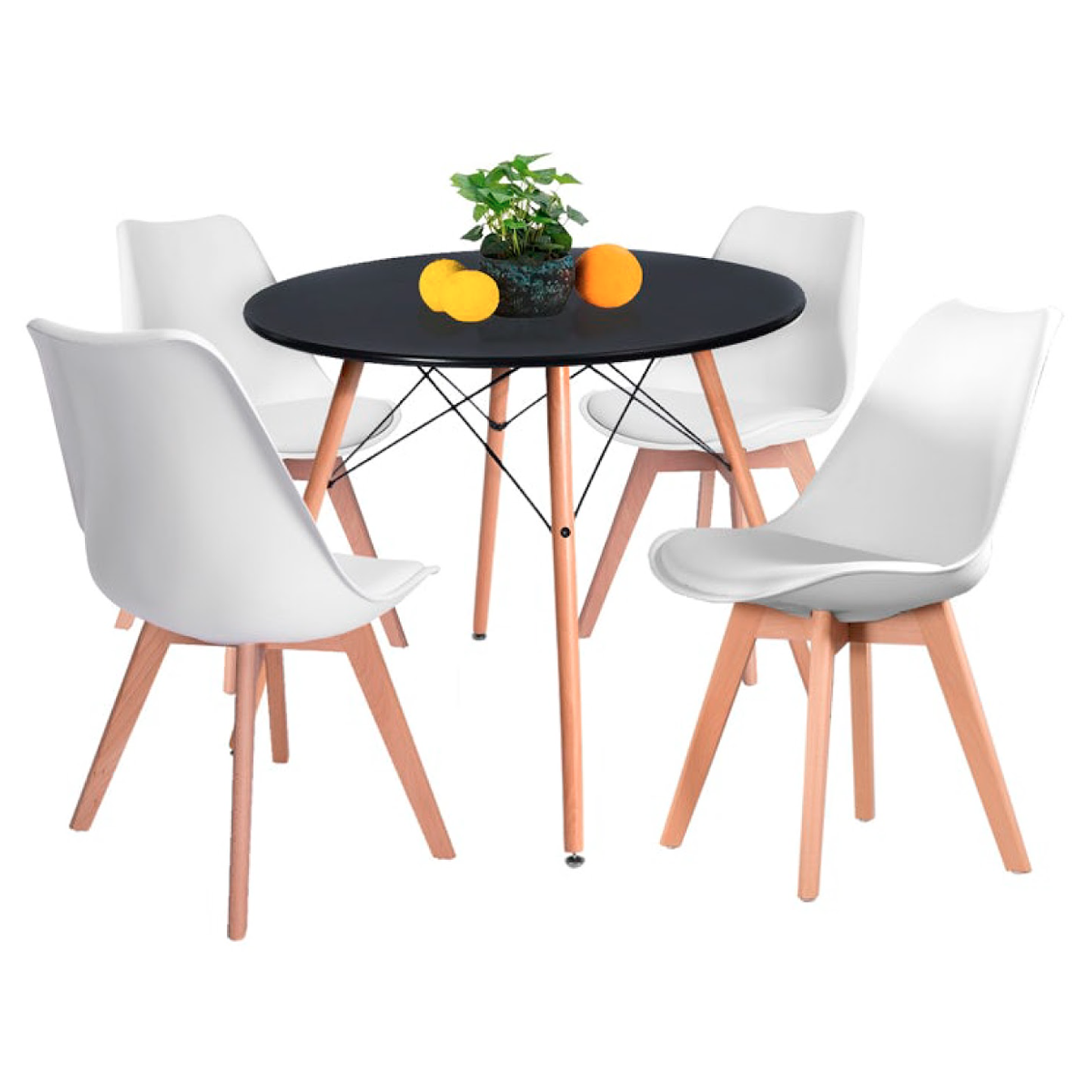 Mesa Eames 80cm redonda Negra 4