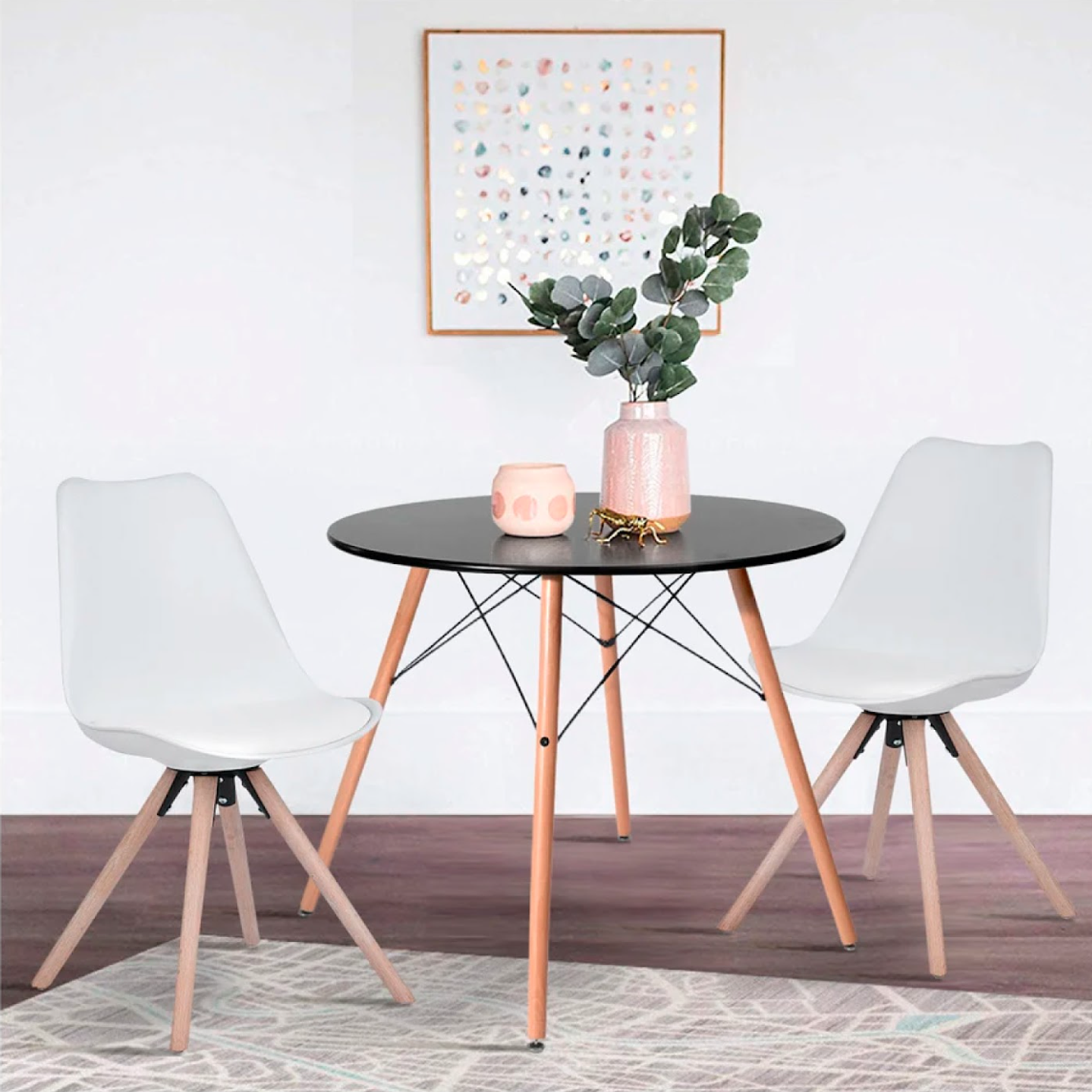 Mesa Eames 80cm redonda Negra 1