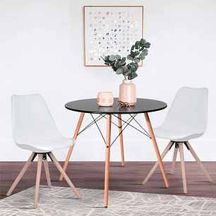 Mesa Eames 80cm redonda Negra