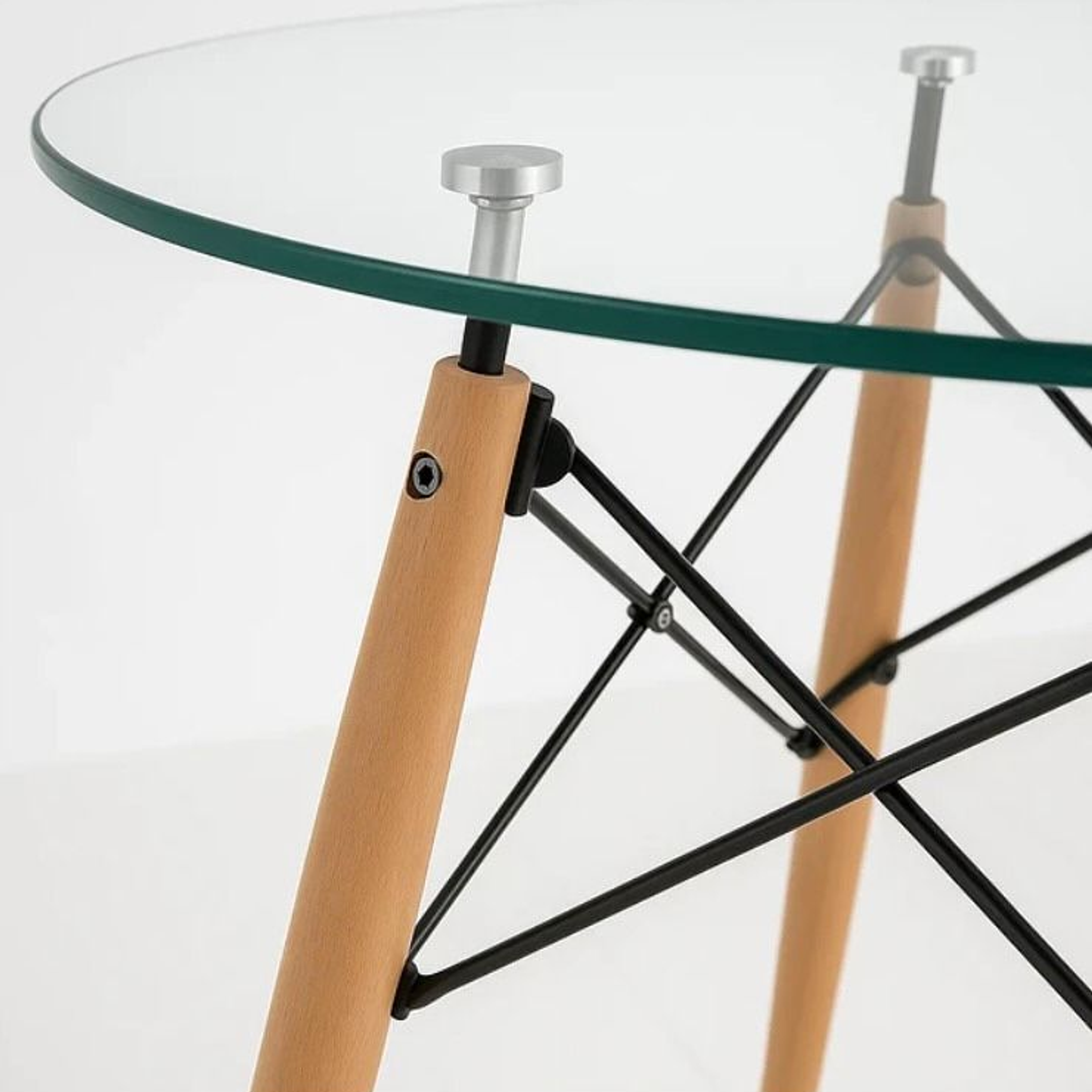 Mesa Eames 80cm Redonda de Vidrio 3