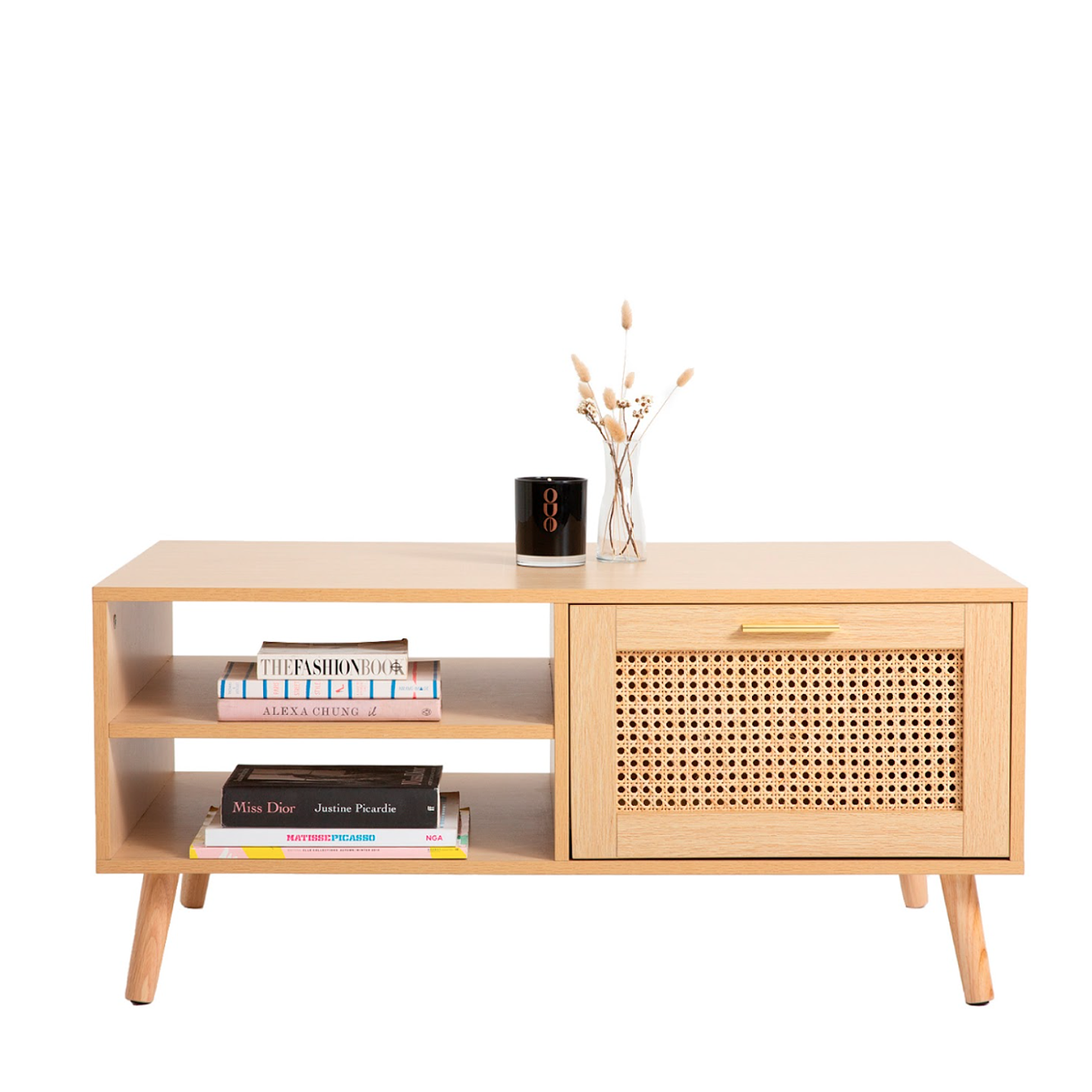 Mesa de Centro con Rattan y Madera 3