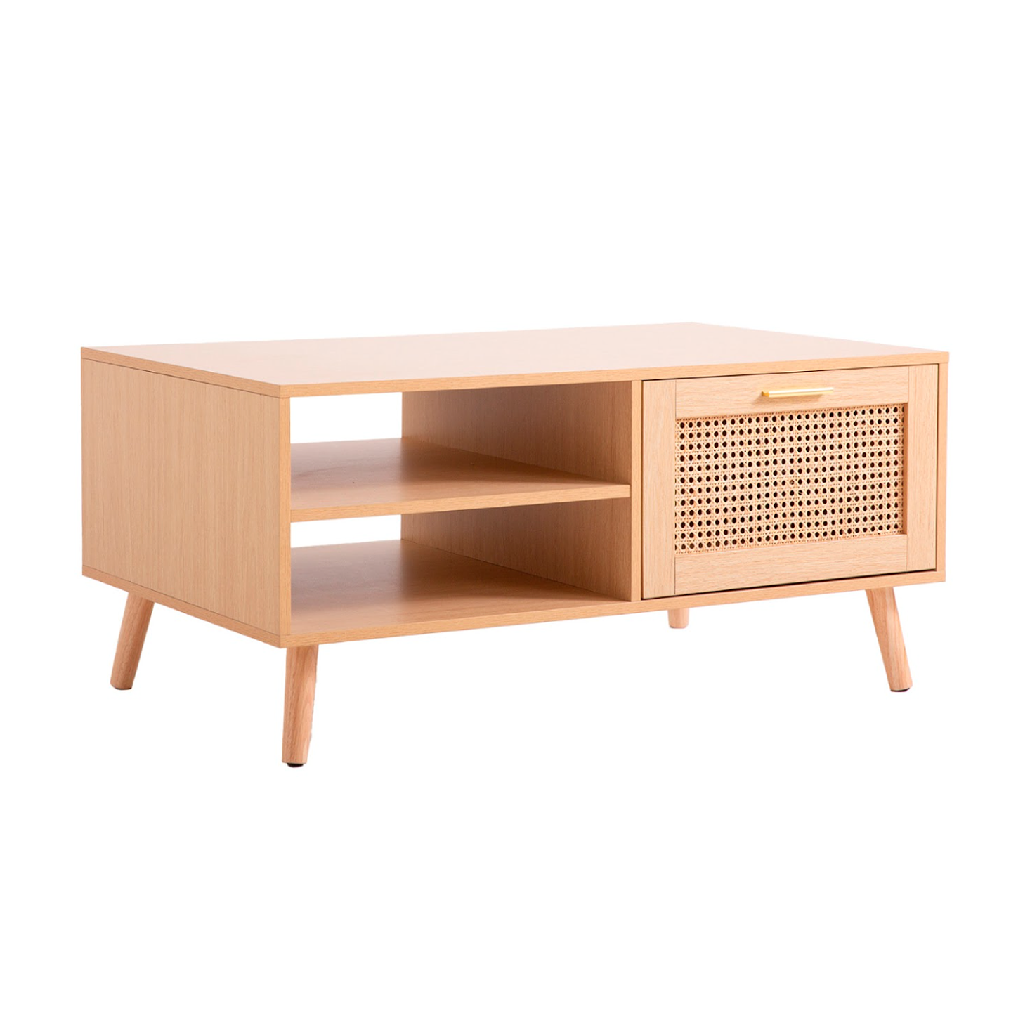 Mesa de Centro con Rattan y Madera 2