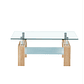 Mesa de Centro Rectangular de Vidrio y Madera - Miniatura 3