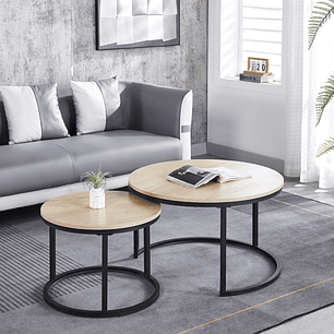 Juego de Mesas de Centro Anidadas Madera Clara