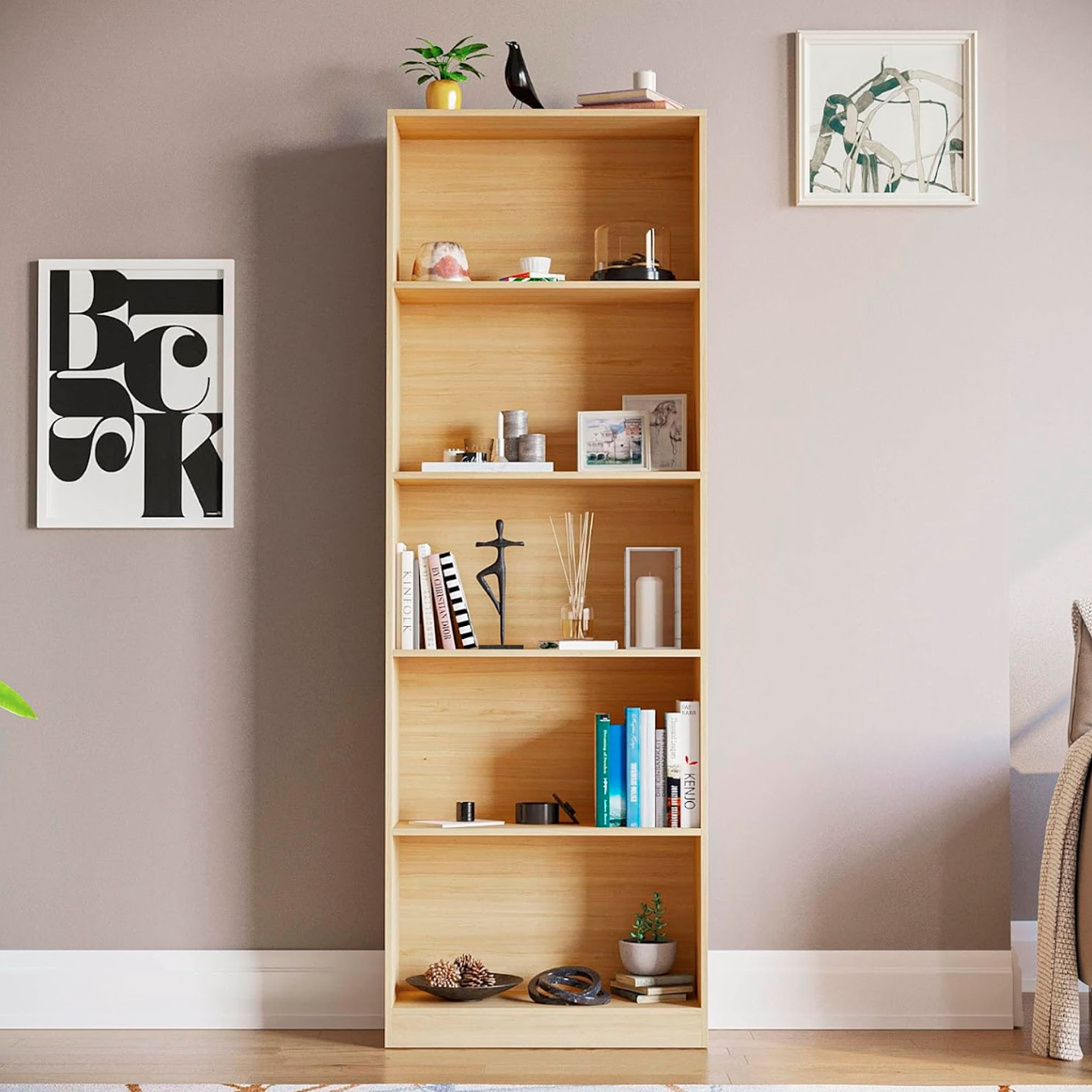 Librero Billy de 5 Espacios Alto de Madera 2