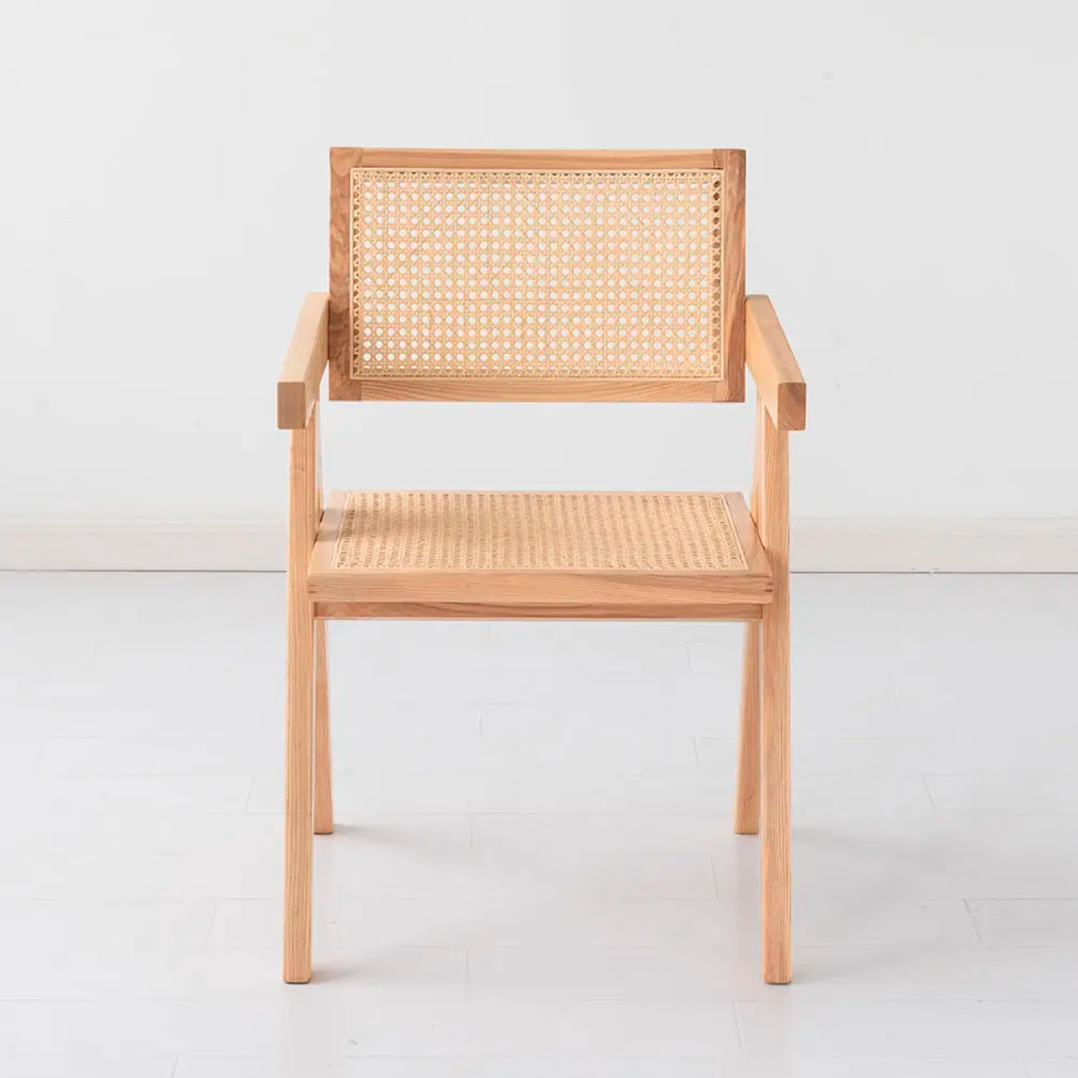 Silla Sitial Butaca Chandigarh Madera Rattan Natural 2