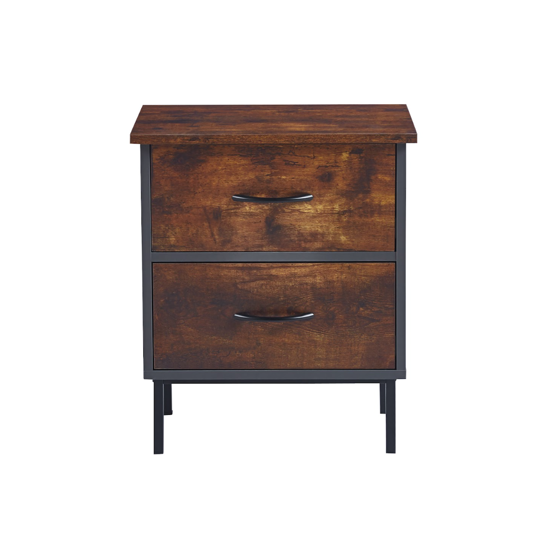 Velador Dos Cajones Metal Rústico 3