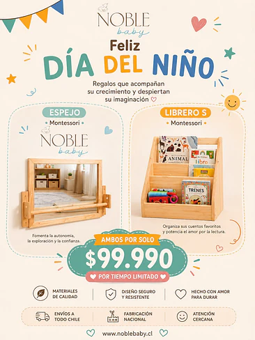 Librero + Espejo Montessori 1
