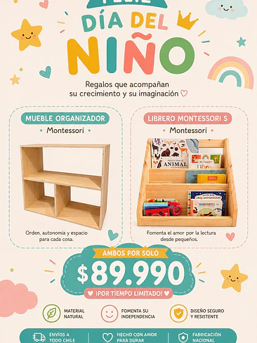 Librero + Organizador Montessori 1
