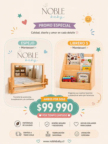 Librero + Espejo Montessori 1