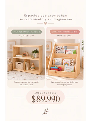 Librero + Organizador Montessori