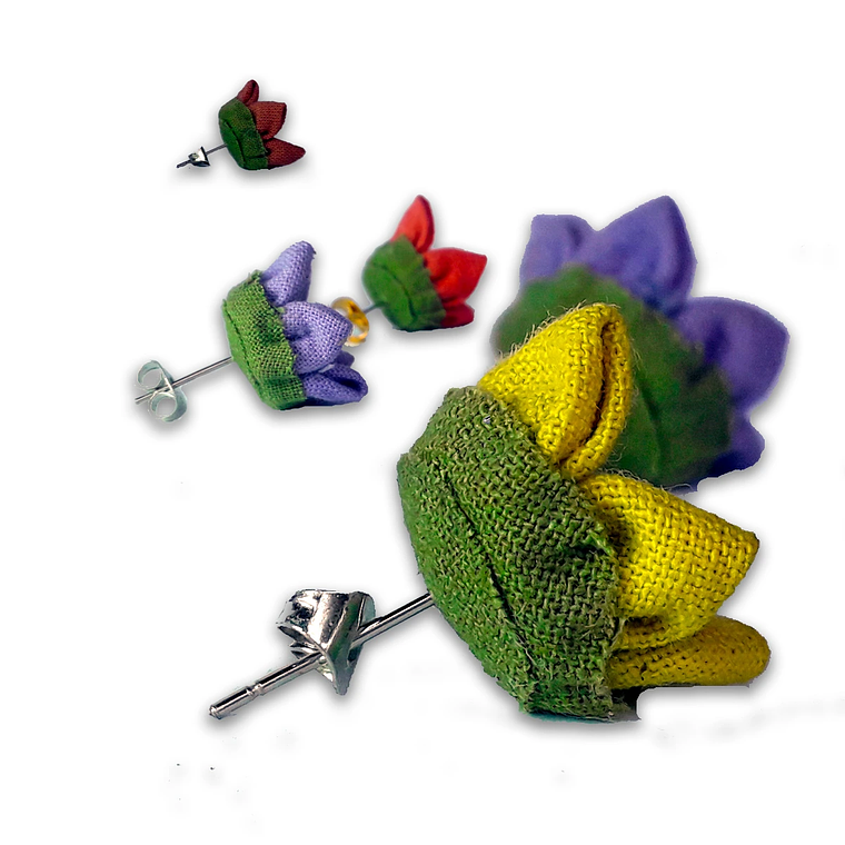 Aretes de Tela Margaritas Mágicas 1