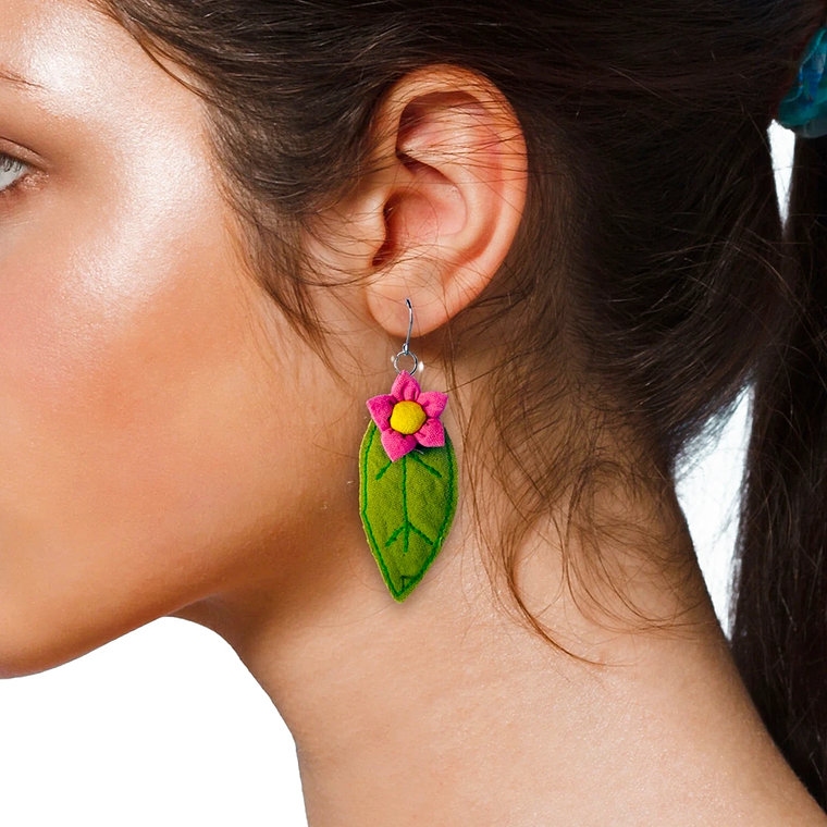 Aretes de Tela Flores del Bosque 1