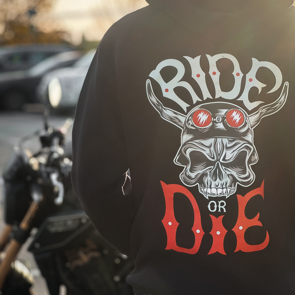 Hoodie Preto "Ride or Die"