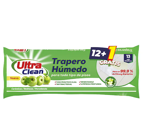 Trapero Humedo para Pisos 40x60 Aroma Manzana Verde