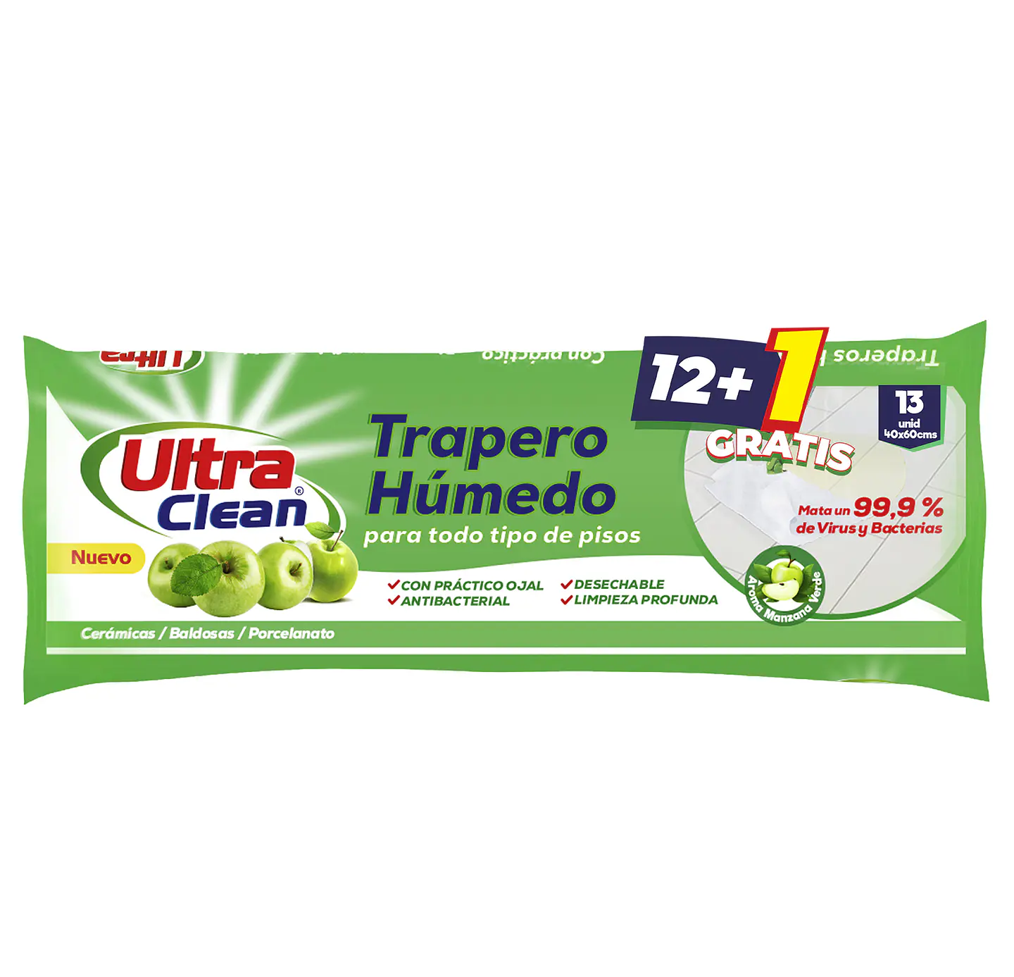 Trapero Humedo para Pisos 40x60 Aroma Manzana Verde 1
