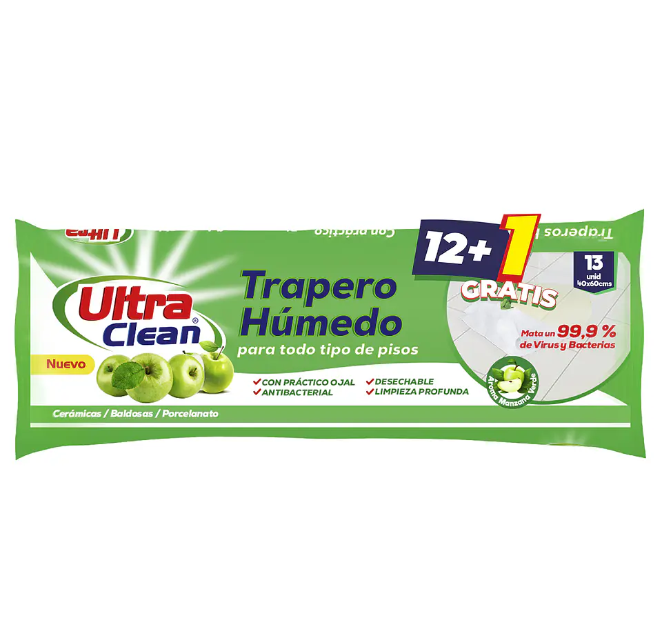 Trapero Humedo para Pisos 40x60 Aroma Manzana Verde 1