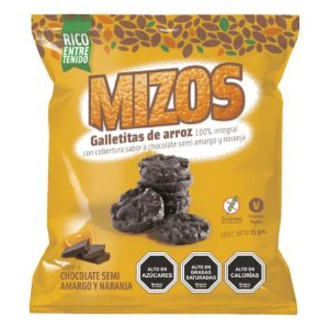 Galleta Arroz Chocolate Naranja 25grs