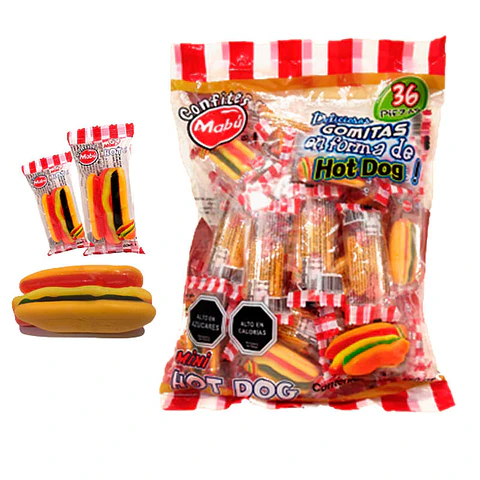 Gomitas Mini Hot Dog x36 Un
