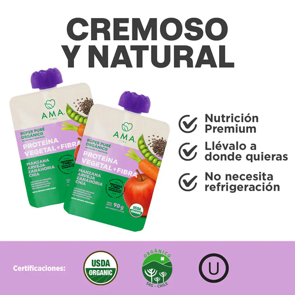 Super Pure 90grs Manzana Arveja Zanahoria Chía 2