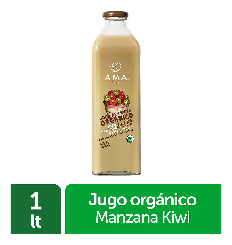 Jugo Vidrio 1000cc Manzana Kiwi 1