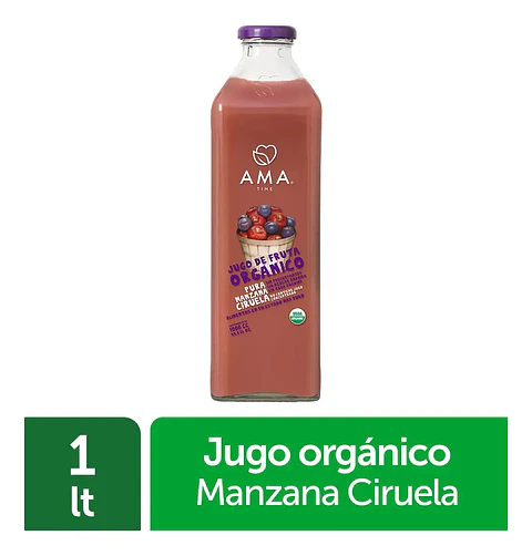Jugo Vidrio 1000cc Manzana Ciruela