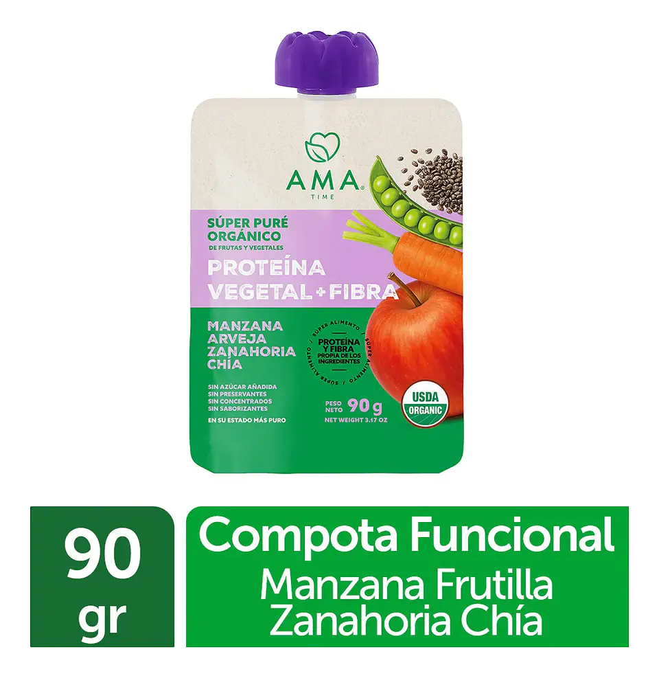 Super Pure 90grs Manzana Arveja Zanahoria Chía 1