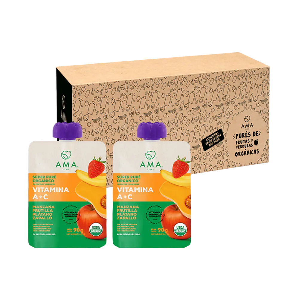 Super Pure 90grs Manzana Zapallo Frutilla Plátano 3