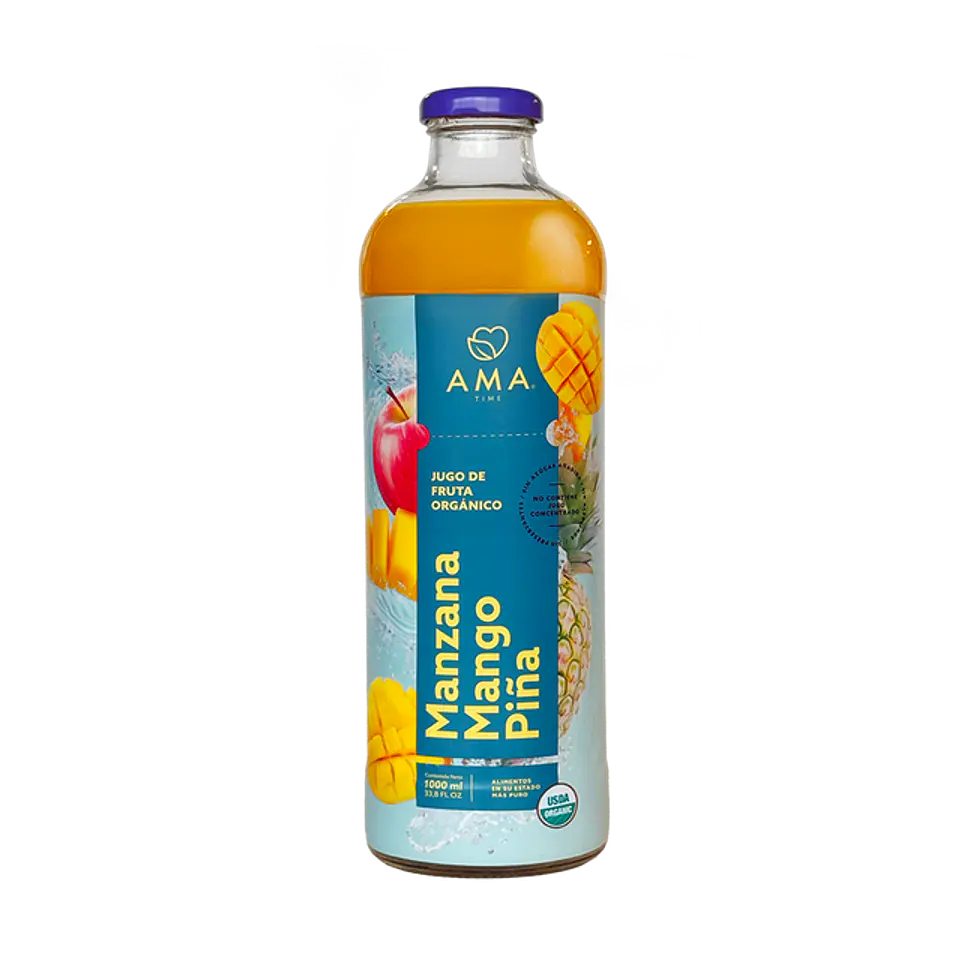 Jugo Vidrio 1000cc Manzana Mango Piña 1