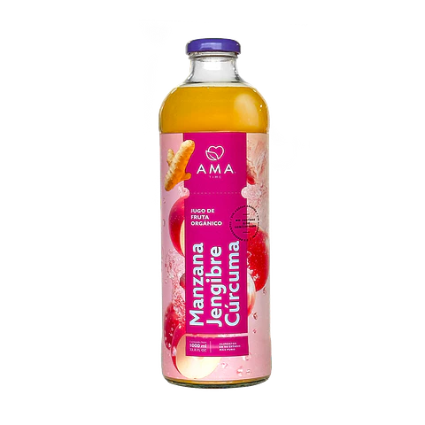 Jugo Vidrio 1000cc Manzana Jengibre Curcuma